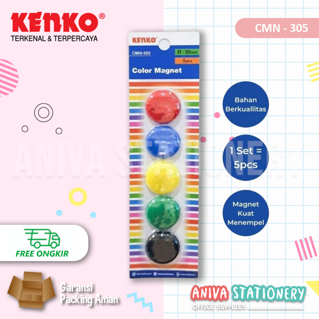 

KENKO TEMPELAN COLOR MAGNET PAPAN TULIS WHITEBOARD CMN-305 WARNA WARNI