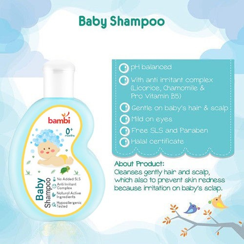 [BPOM] Bambi Baby Shampoo Aloe Vera, Candlenut &amp; Celery 100ml / Shampoo Kandungan Lidah Buaya, Kemiri, Seledri untuk Menebalkan Rambut / MYMOM