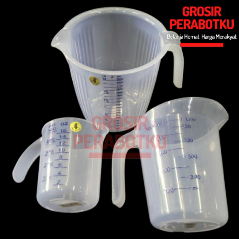 Gelas Teko Ukur Takar Plastik 2000ml 1000ml 500ml Owl Plast Measuring Cup Tabal Kokoh Kuat