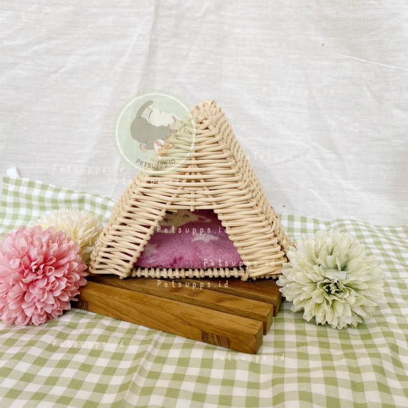 Rumah hamster | rotan series free selimut | hamster hideout nest