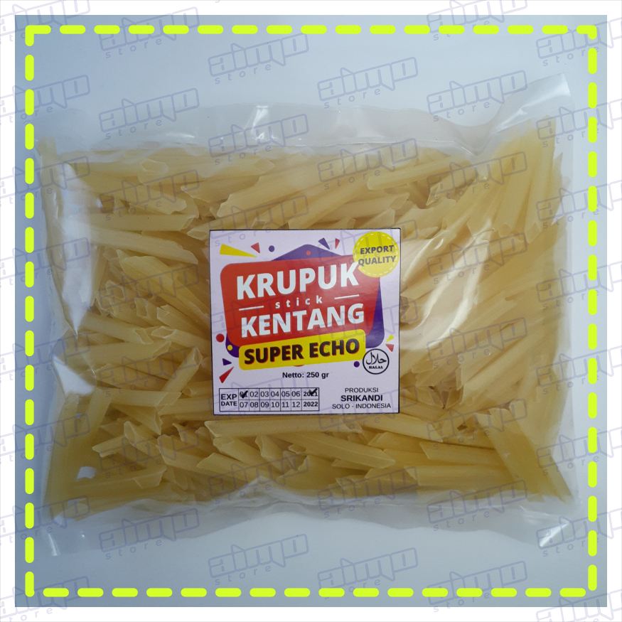 

KERUPUK STIK KENTANG Krupuk Potato Stick Mentah Cap Super ECHO Premium Enak Gurih Renyah 250 gr