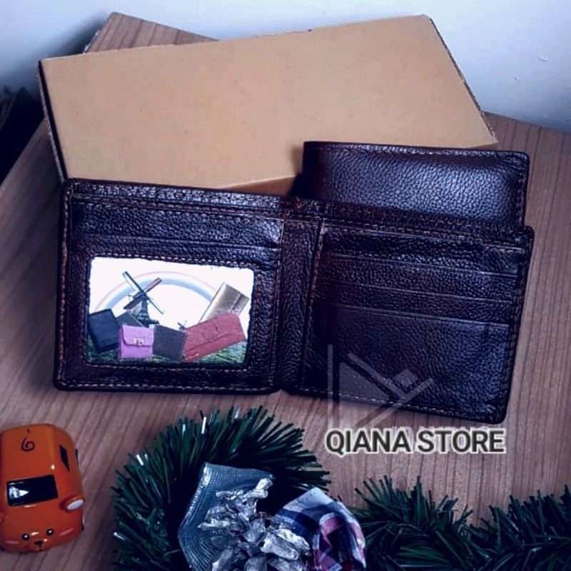 Dompet Kulit Asli Pria full Up Model terbaru Motif jeruk Bahan Tebal Original