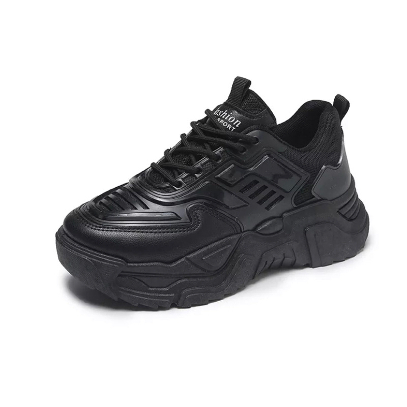 Sepatu Sneakers Wanita Hak tinggi Korea Sepatu Tali Sepatu hitam sepatu putih Sepatu kanvas sporty k