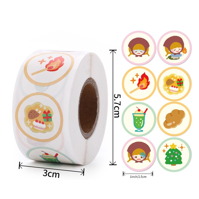 

50pcs Cute Little Matchstick Girl Seal Sticker Stiker Terimakasih Online Shop Packaging Packing Kardus Jurnal
