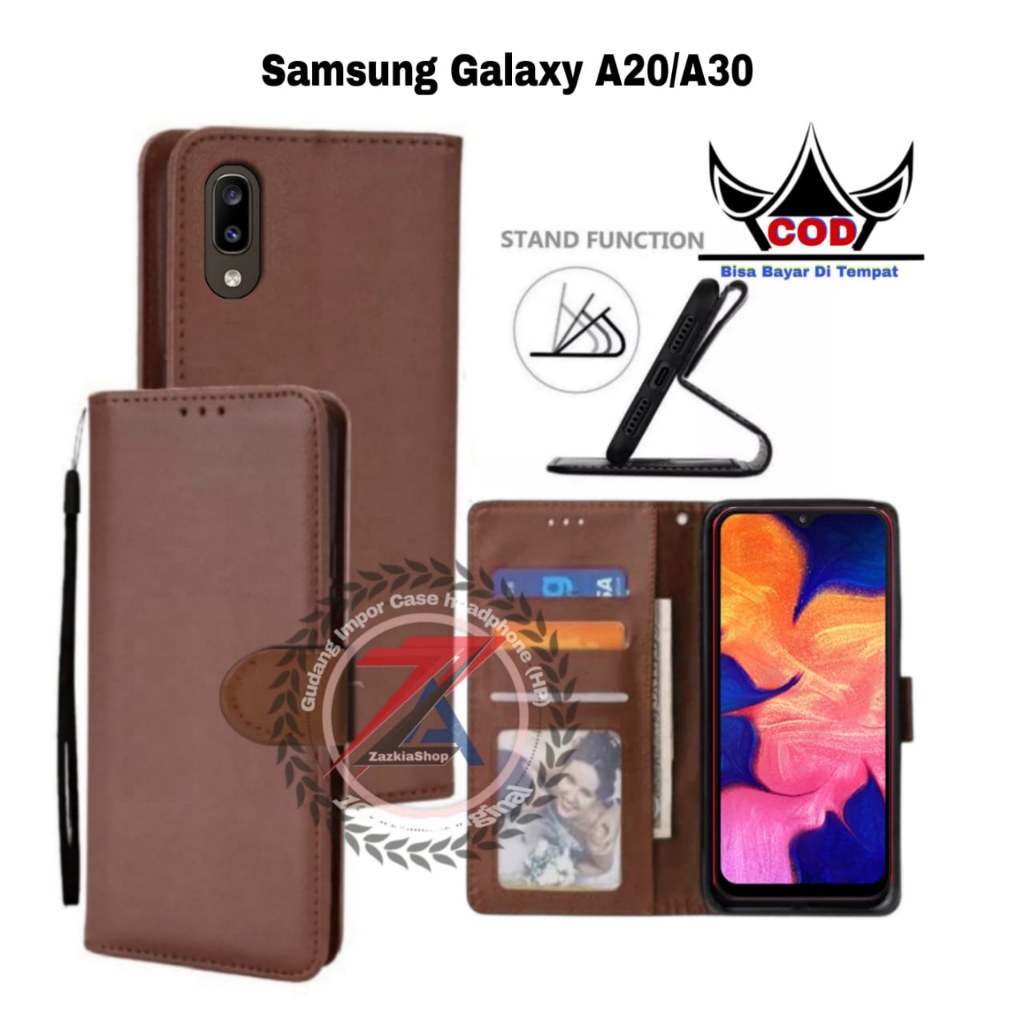 CASE FLIP CASE DOMPET KULIT FOR SAMSUNG GALAXY A20/a30 CASING DOMPET-FLIP COVER LEATHER-SARUNG HP
