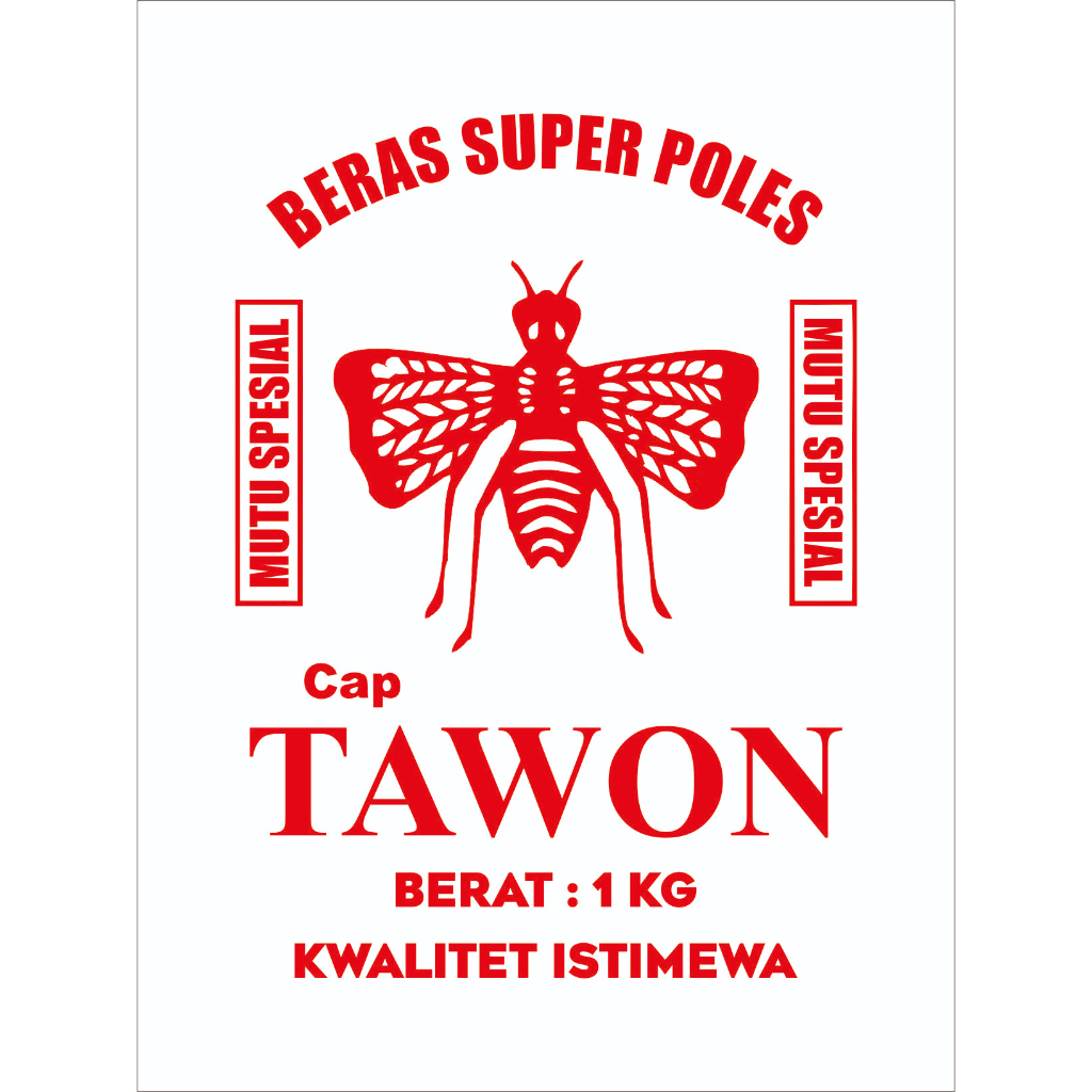 PLASTIK BERAS KEMASAN 1KG SABLON TAWON ( ISI 100 PCS)