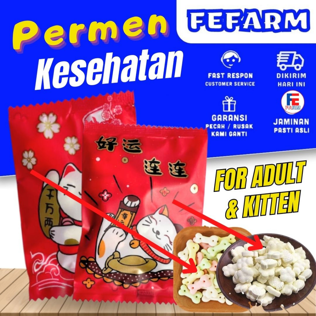 Makanan Snac Vitamin Susu Dan Tulang Cemilan Kesehatan Kucing Cat Kitten FEFARM