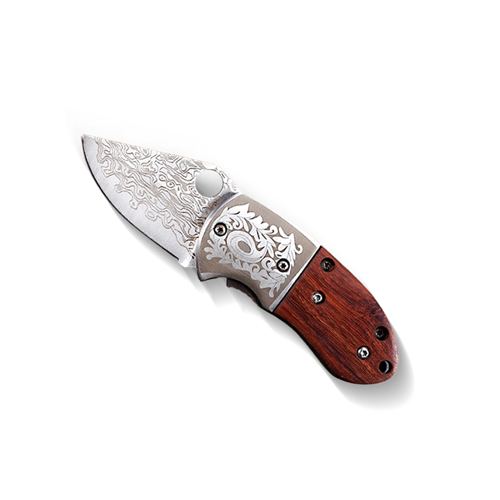 PISAU LIPAT MINI POCKET KNIFE DAMASCUS PISAU SAKU CAMPING SERBAGUNA