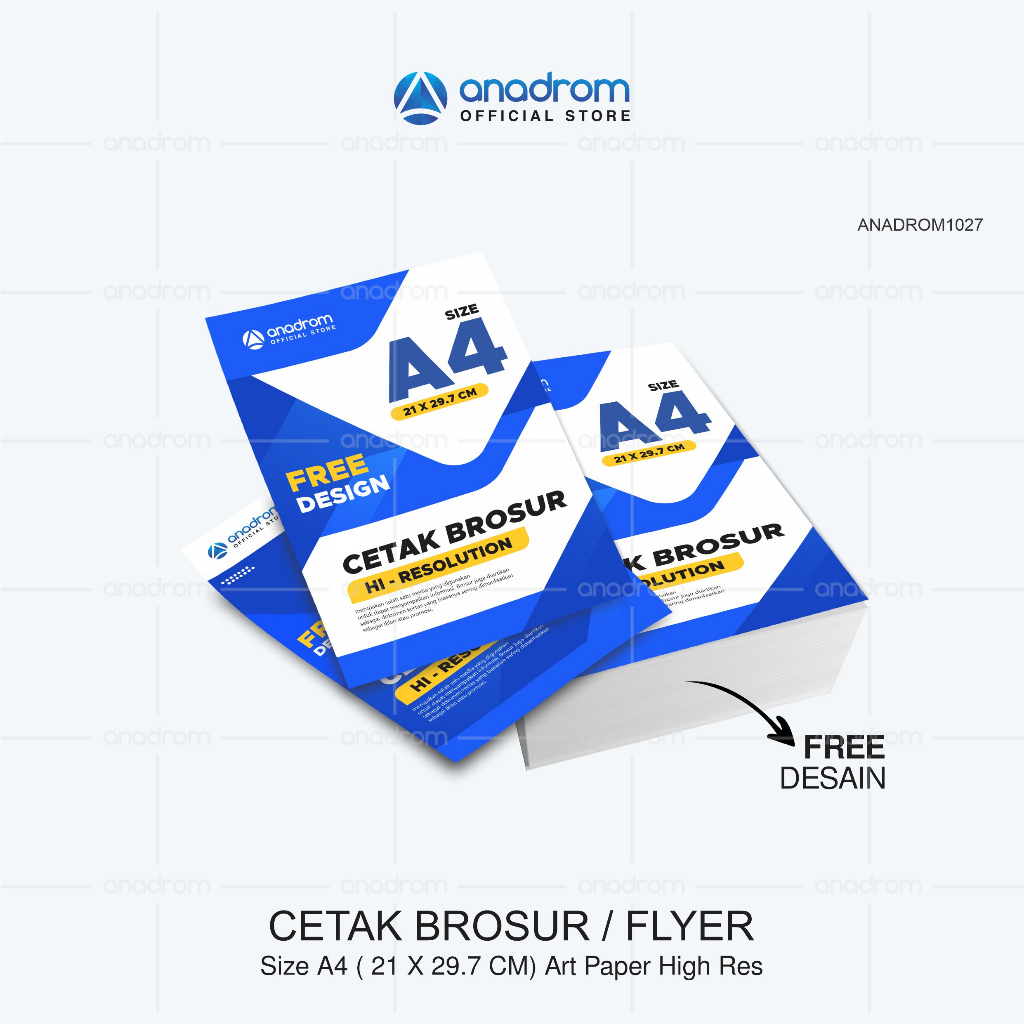

Brosur A4 paket | 500 lembar | Free Design | Anadrom 1027