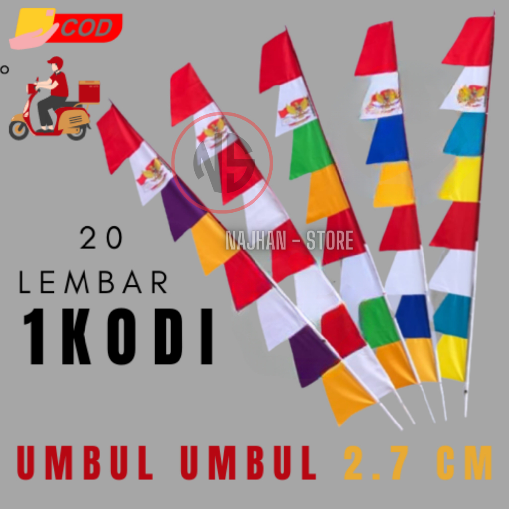 Umbul Umbul Gergaji 1 Kodi Bendera Umbul Umbul Merah Putih Garuda Warna Warni