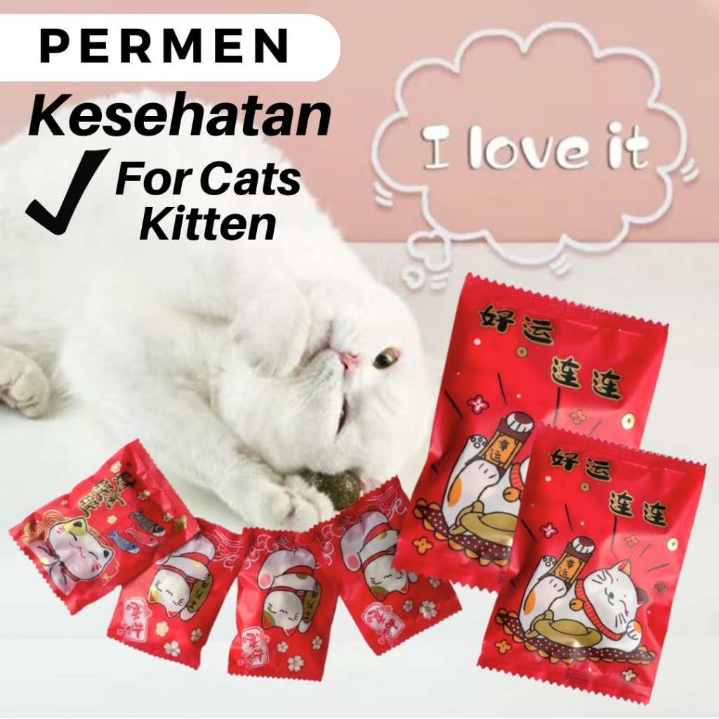 Candy Permen Makanan Permen Bola Cemilan Kesehatan Kucing Cat Kitten FEFARM