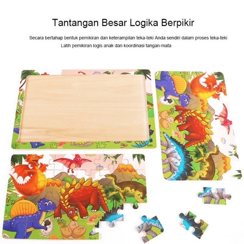 tokolima9 - MAINAN EDUKASI ANAK PUZZLE KAYU 30 KEPING GAMBAR KARAKTER MENARIK