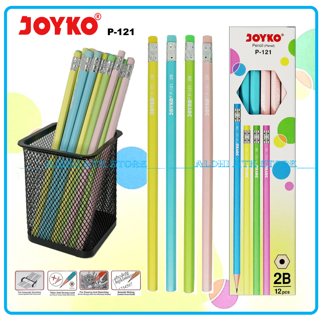 

Pensil Joyko P121 Pensil Joyko 2B Warna Soft Pastel (1 Pack isi 12 pcs)