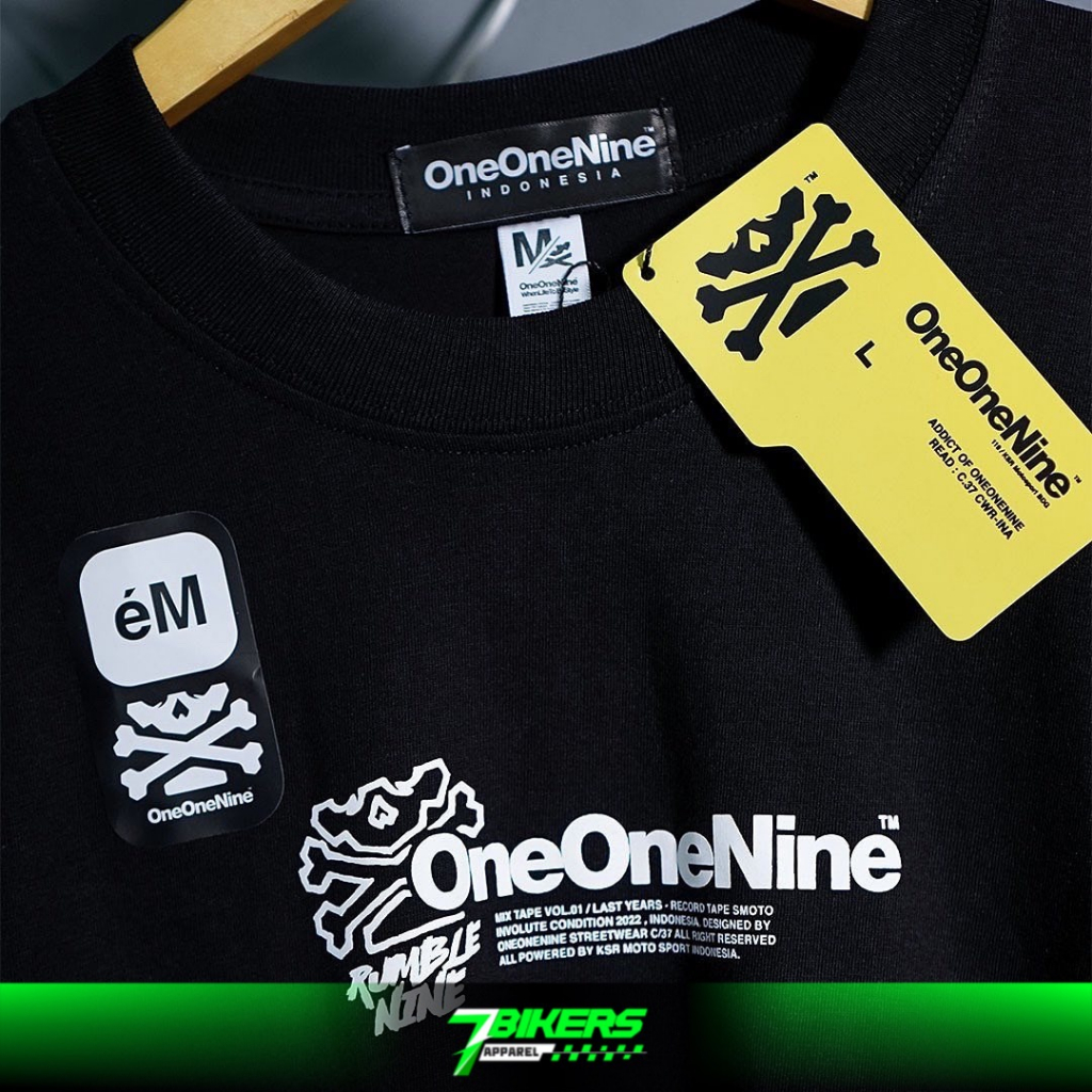 T-shirt Oneonenine.id Rumble Nine Black