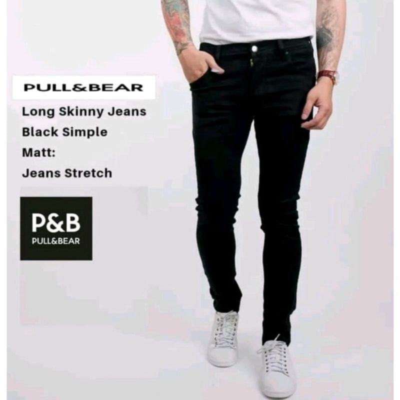 PULL AND BEAR size 35-40 | CELANA PANJANG PULL AND BEAR PRIA | CELANA PANJANG JEANS HITAM PRIA