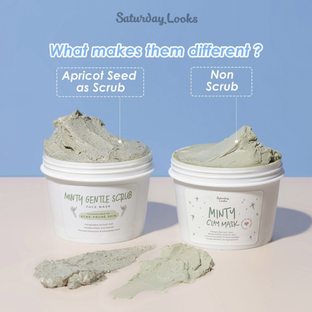 SATURDAY LOOKS Minty Gentle Scrub Face Mask |  Minty Clay Mask