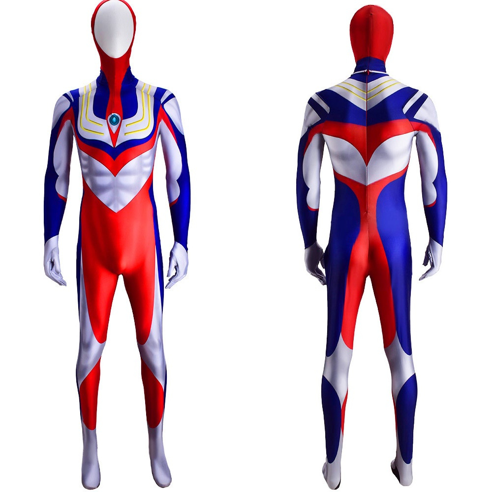 Kostum Ultraman Dewasa dan Kostum Halloween Cosplay Pria Bodysuit Anak Laki -Laki