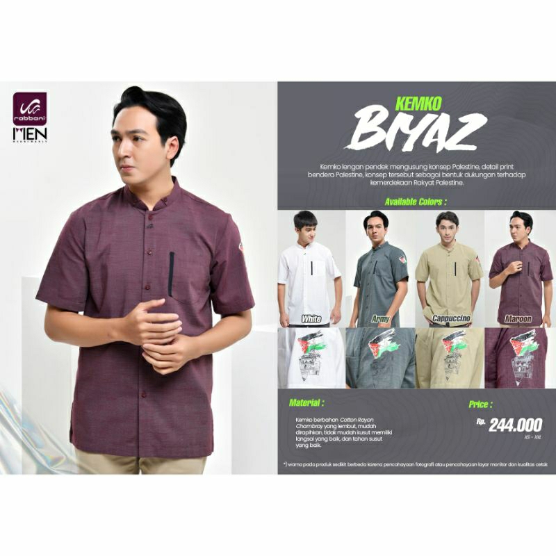 Rabbani Kemko Biyaz / Kemko Dewasa Putih / Kemko Lengan Pendek