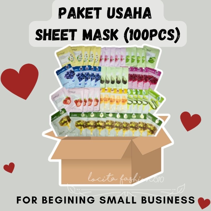 (Isi 100pcs) PAKET USAHA PAKET RESELLER SHEET MASK HCHANA BIOBACAN BPOM 100pcs