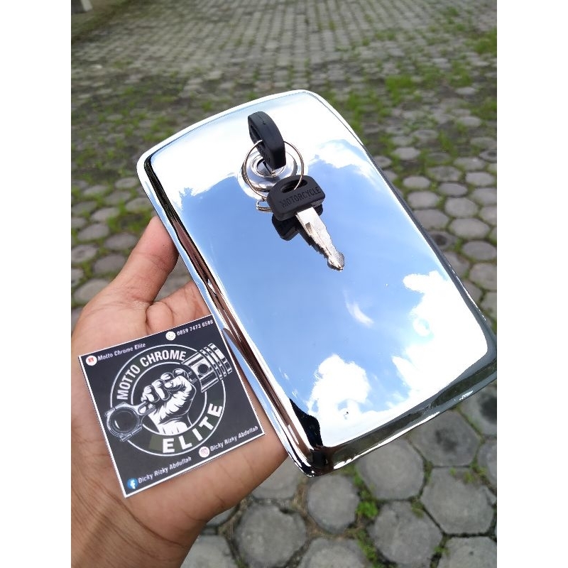 COVER TUTUP TANGKI GL100 CROME SET KONTAK GL100
