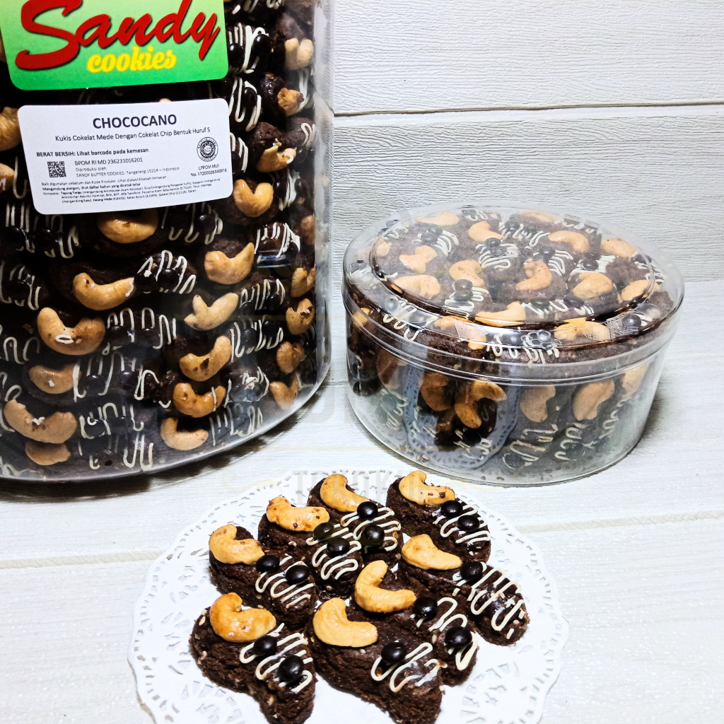 Chococano Premium Cookies Cokelat Mede Dengan Cokelat  Chips ( 1 Toples Uk 500gr )