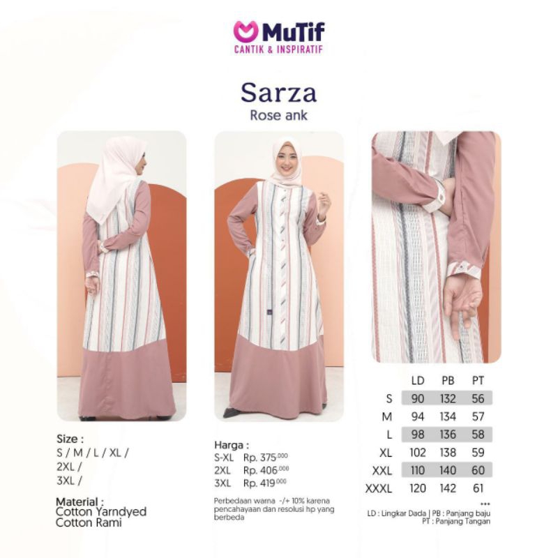 Gamis Mutif Sarza Rose Ank