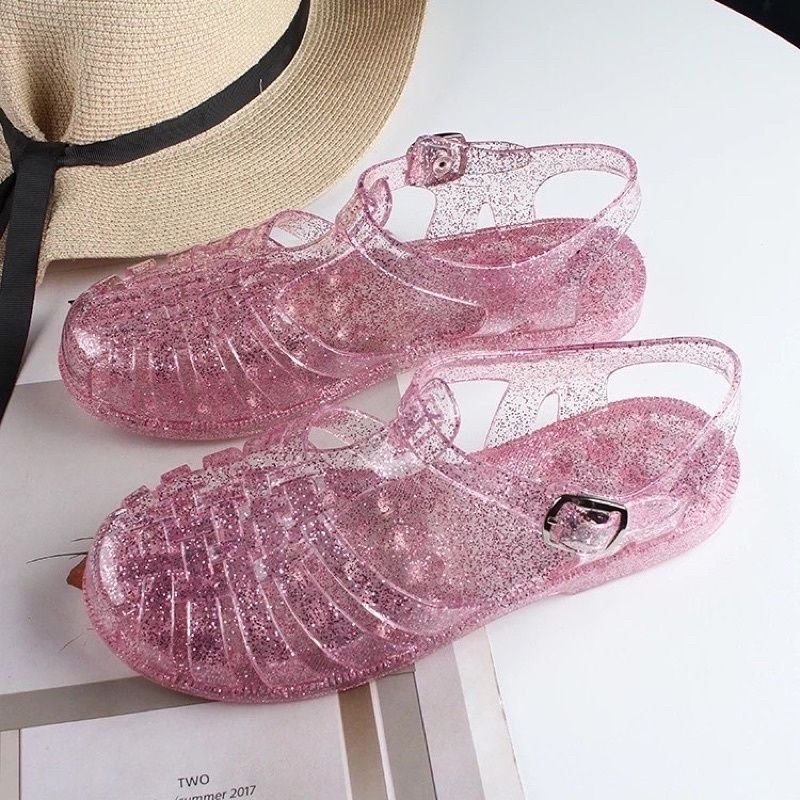 Sandal  jelly Glitter kekinian sandal cewek Glitter import