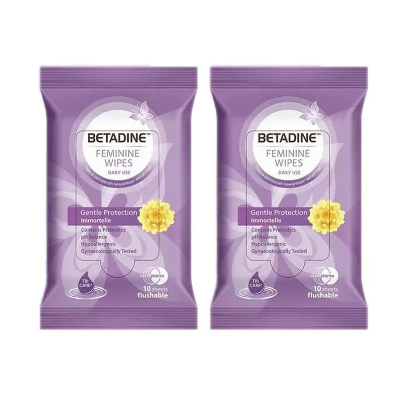 Betadine Feminine Wipes 10 Sheet Twinpack x 2