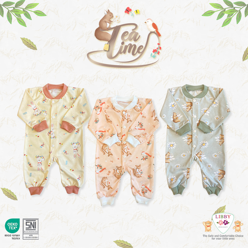 [TOMS] [BUNDLE HEMAT 3pc] LIBBY (3pcs) Jumper Baju Kodok Panjang Buka Kaki MOTIF Terbaru Grosir PRINT