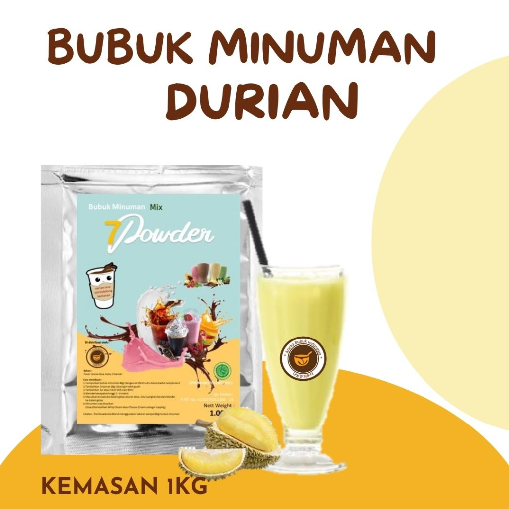 

BUBUK MINUMAN DURIAN 1KG - BUBUK RASA BUAH DURIAN 1KG