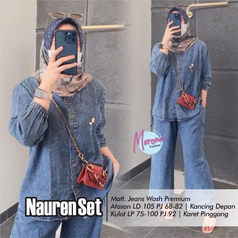 NADIRA | PENGUIN | NAUREN | SHERIN | SAFIRA SET | KUKIE SET ORI BY MORENA / SETELAN CELANA JEANS WAN