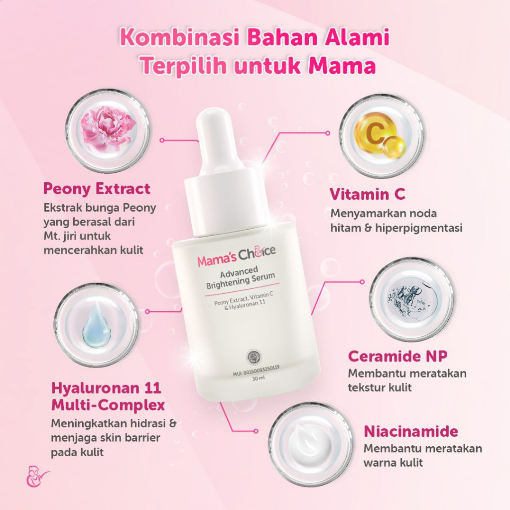 [BPOM] Mama's Choice Advanced Brightening Face Serum 30ml / Mamas Choice Serum Pencerah Wajah Ibu Hamil Menyusui 30 ml / Mama Choice Skincare / Skincare Pencerah Wajah / MY MOM