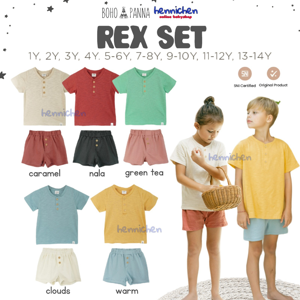 BOHOPANNA Rex Set 1-14 Tahun Setelan Anak Laki Laki Boy