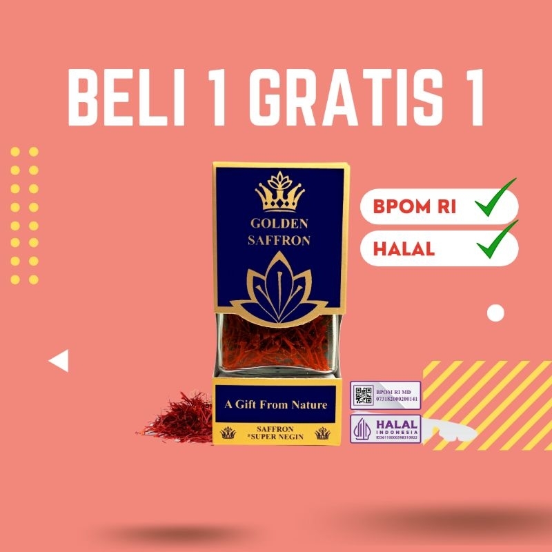 

[BELI 1 GRATIS 1] GOLDEN SAFFRON/SAFRON IRAN ORIGINAL SUPER NEGIN 1 GRAM