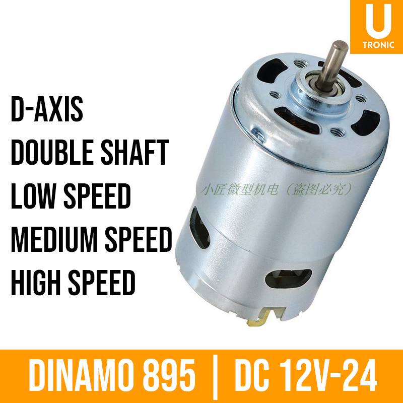 Dinamo Motor 895  DC 12V-24 (Low, Medium, High SPEED, double shaft, d axis )