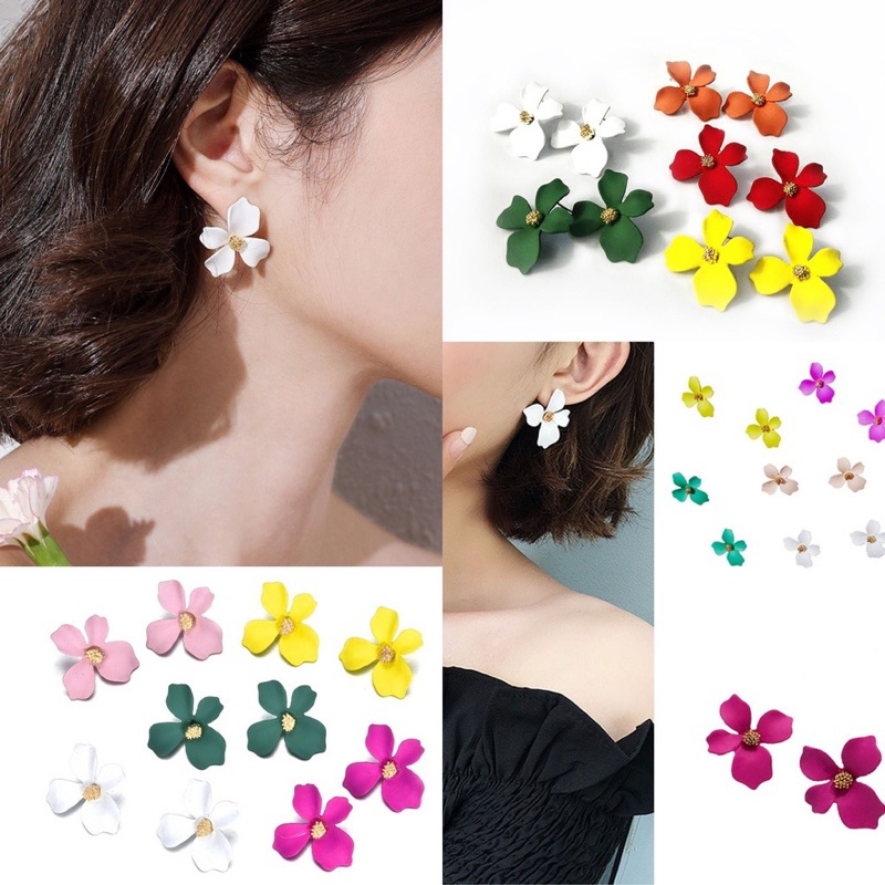 [COD] Anting Tusuk Motif Bunga Aksesoris Fashion Anting Wanita