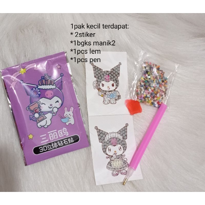 3pcs Stiker Diamond Sanrio|Stiker Manik|Stiker DIY