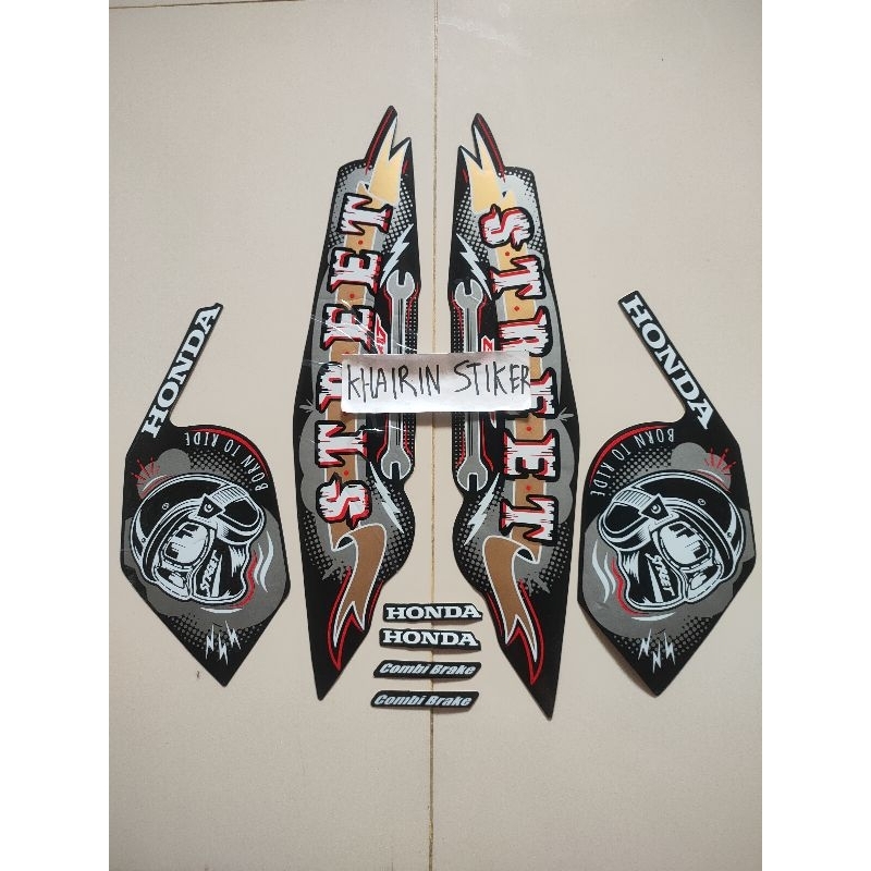 striping stiker beat street 2023 hitam ful gold