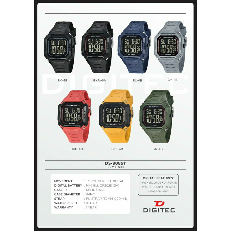 DG 8085 JAM TANGAN ORIGINAL DIGITEC 8085 TERLARIS TAHAN AIR DIGITAL