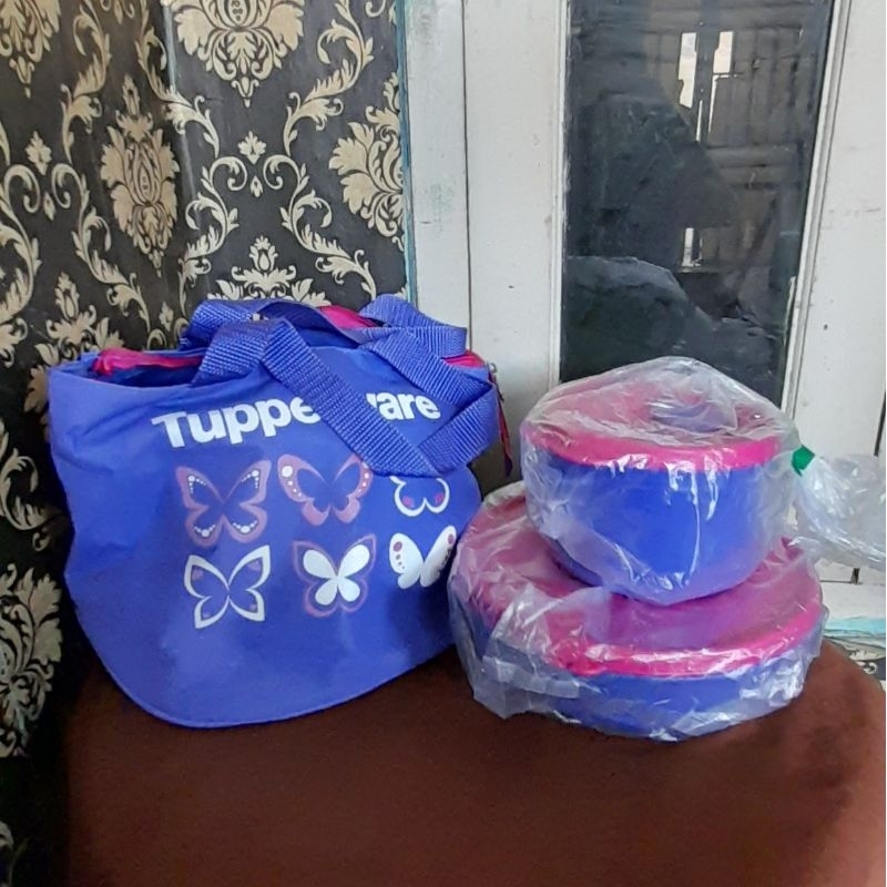 TUPPERWARE DELIGHT SET SET ALAT MAKAN UNGU