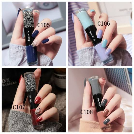 BOLANYA Kutek uku 2in1 Cat Kuku Korea Double Nail Polish Non Peel off