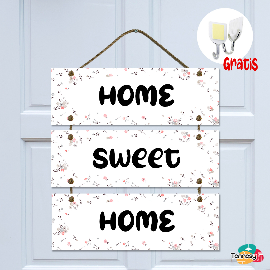 Hiasan Dinding Kayu Susun HOME SWEET HOME Wall Decor Poster Dekorasi Rumah Kamar Tidur Ruang Tamu