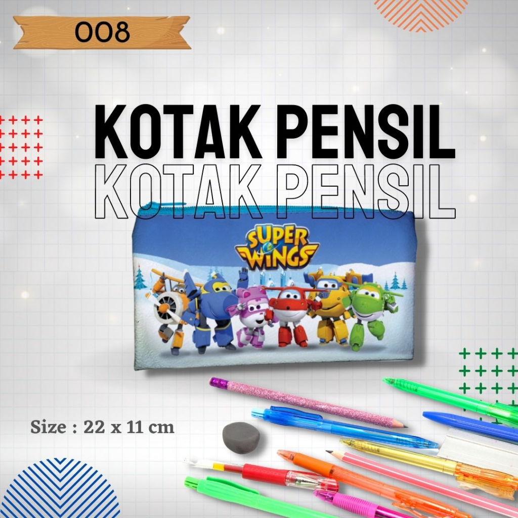 

Tempat Pensil 008 gambar Super Wings, Tempat Pensil Karakter