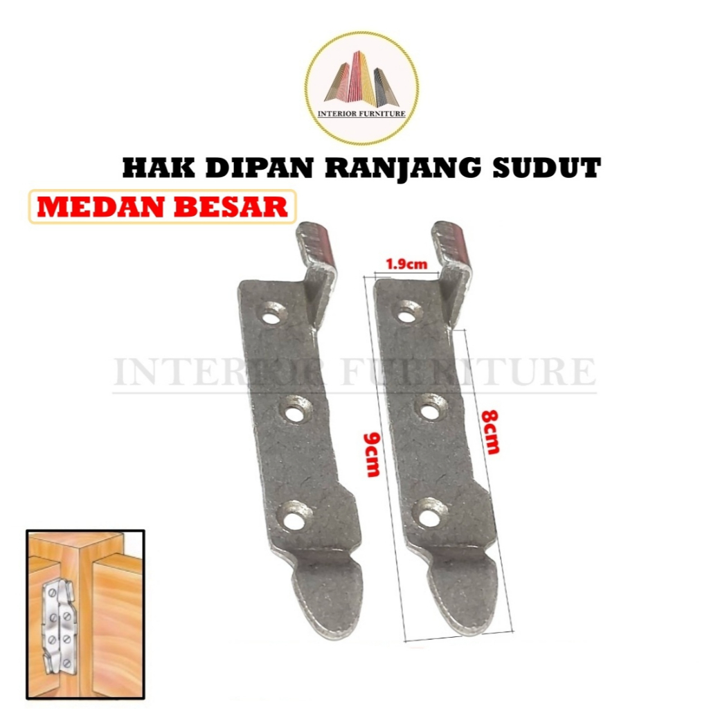 Hak Ranjang Medan / Braket Dipan Bed Fitting Rail Fasteners / Hak Ranjang Sudut / Hak Dipan Cantol Kait Engsel Ranjang Besi Baja