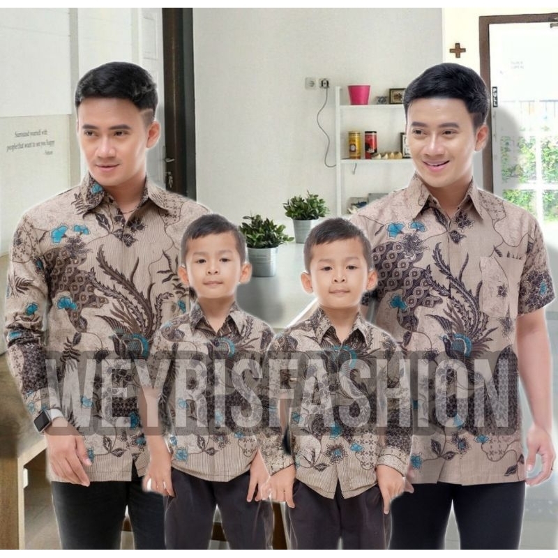 TERBARU Couple Sweet | Kids Batik Couple Baju Kemeja Hem Couple Ayah dan Anak Laki-laki Batik Motif Sekarjagad