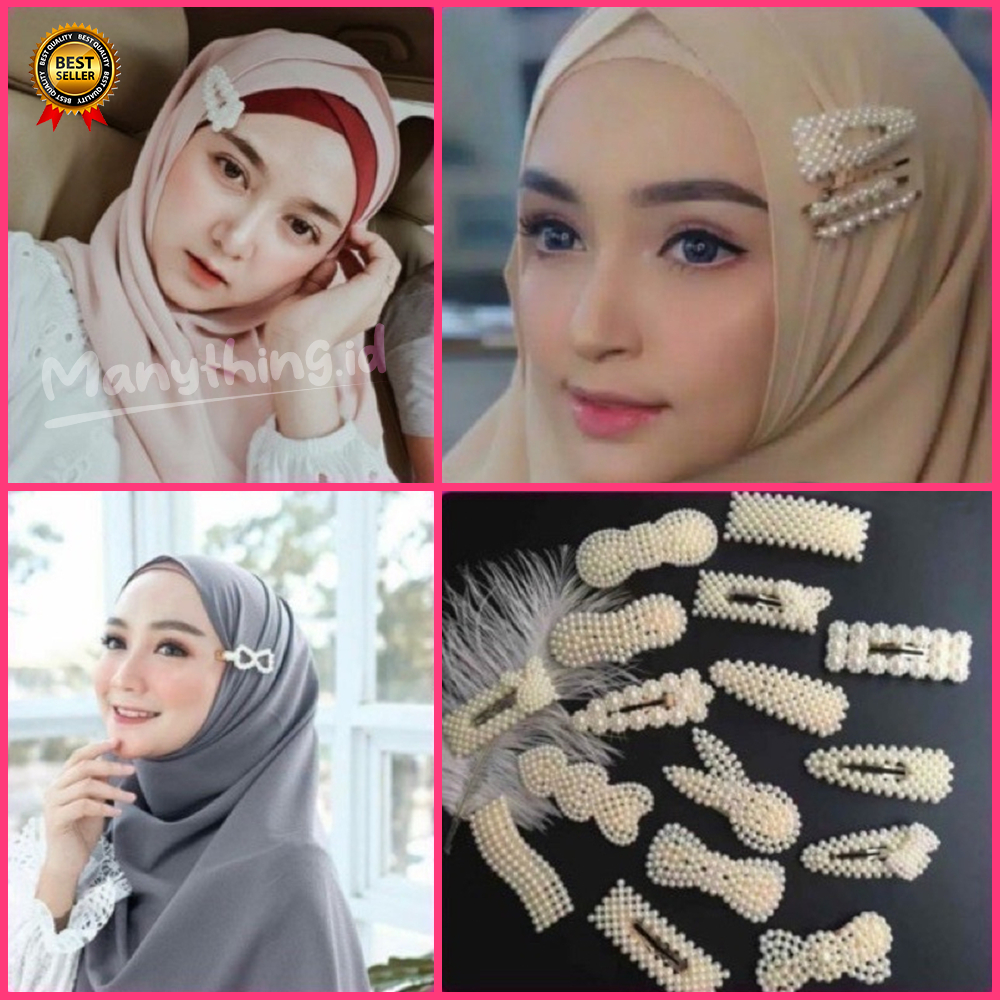 Jepit korea mutiara model |  Korean Pearl Hairpin | Jepitan Rambut