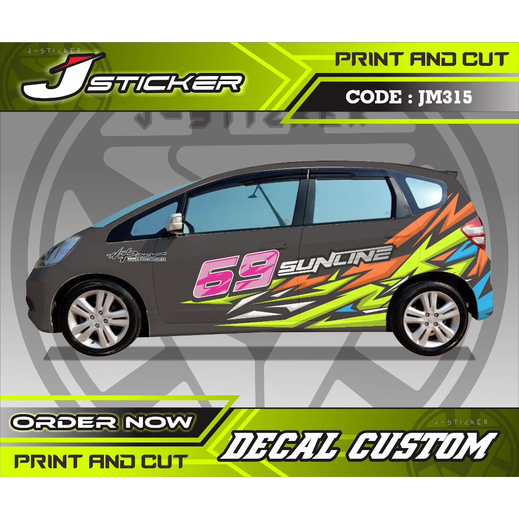 sticker decal custom mobil jazz agya ayla brio