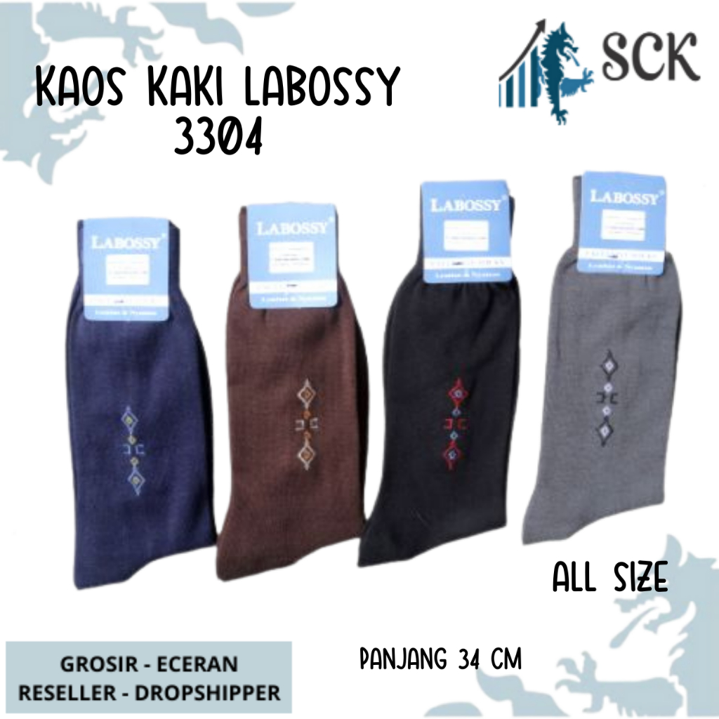 [Kaos Kaki Pria LABOSSY 3301 3303 3304 Panjang SEBETIS - Kaus Kaki Kantor Pria Casual / Kaos Kaki kantor / Kaos Kaki Formal