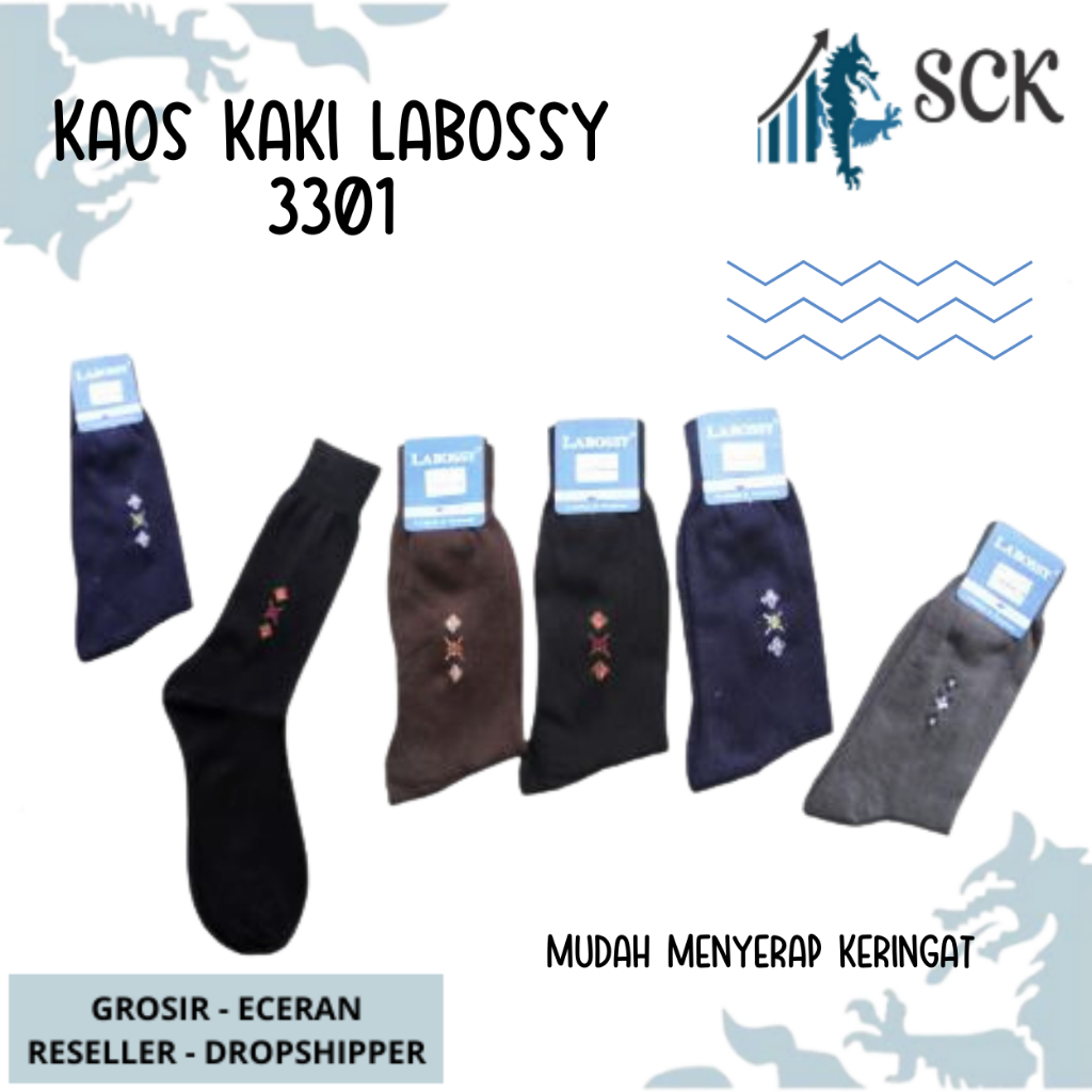 [Kaos Kaki Pria LABOSSY 3301 3303 3304 Panjang SEBETIS - Kaus Kaki Kantor Pria Casual / Kaos Kaki kantor / Kaos Kaki Formal