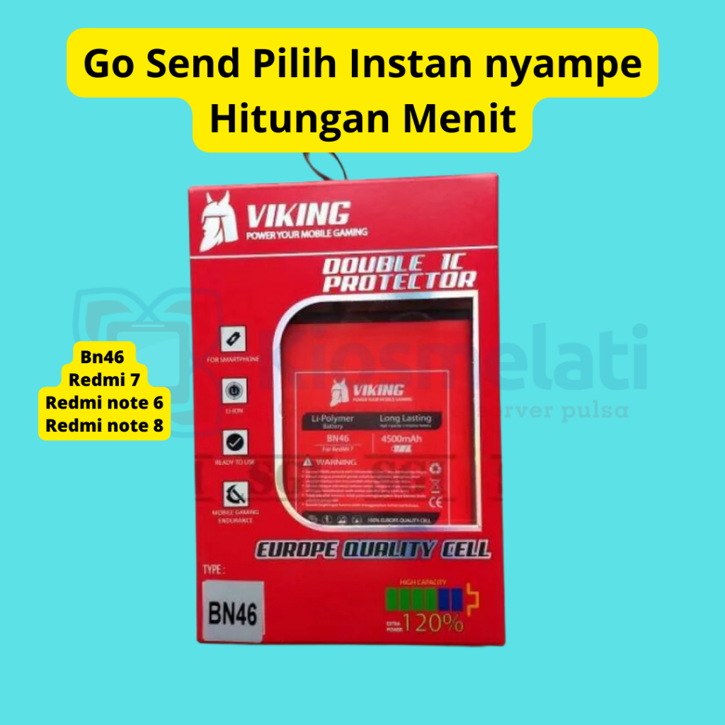 Baterai Viking Double Power Original XiaoMi BN46 Xiaomi7/Redmi note 6/Redmi note 8
